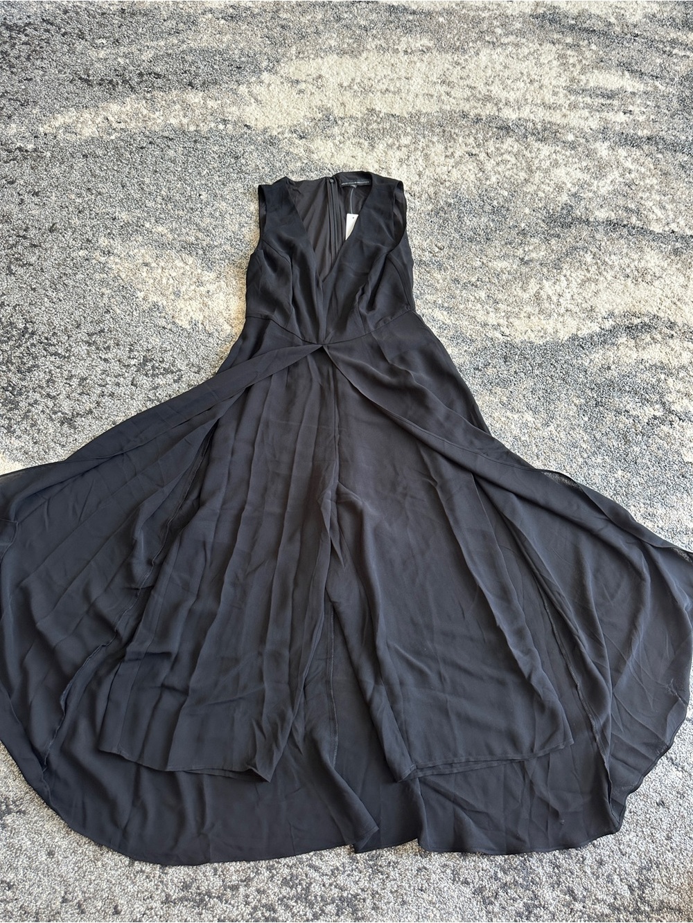 Women's Black V-Neck Jumpsuit + Flowing Maxi Dress